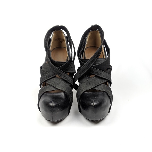 3/$20 Colin Stuart Strappy Black Heels - Picture 2 of 8
